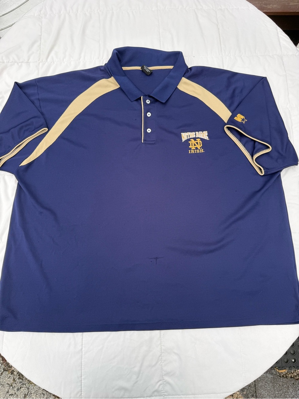 STARTER Navy and Gold Notre Dame Polo Shirt